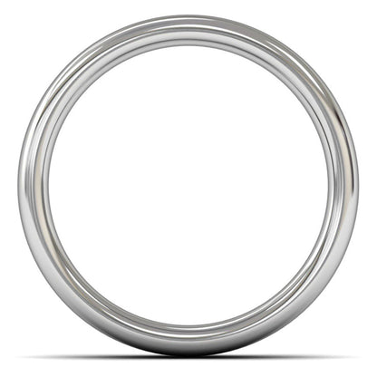 14ct White Fairtrade Gold 6mm Heavy Weight Slight Court Wedding Ring