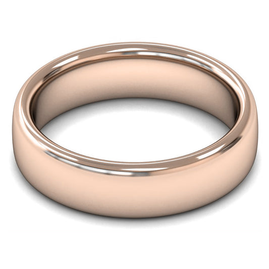 9ct Rose Gold 6mm Heavy Weight Slight Court Wedding Ring