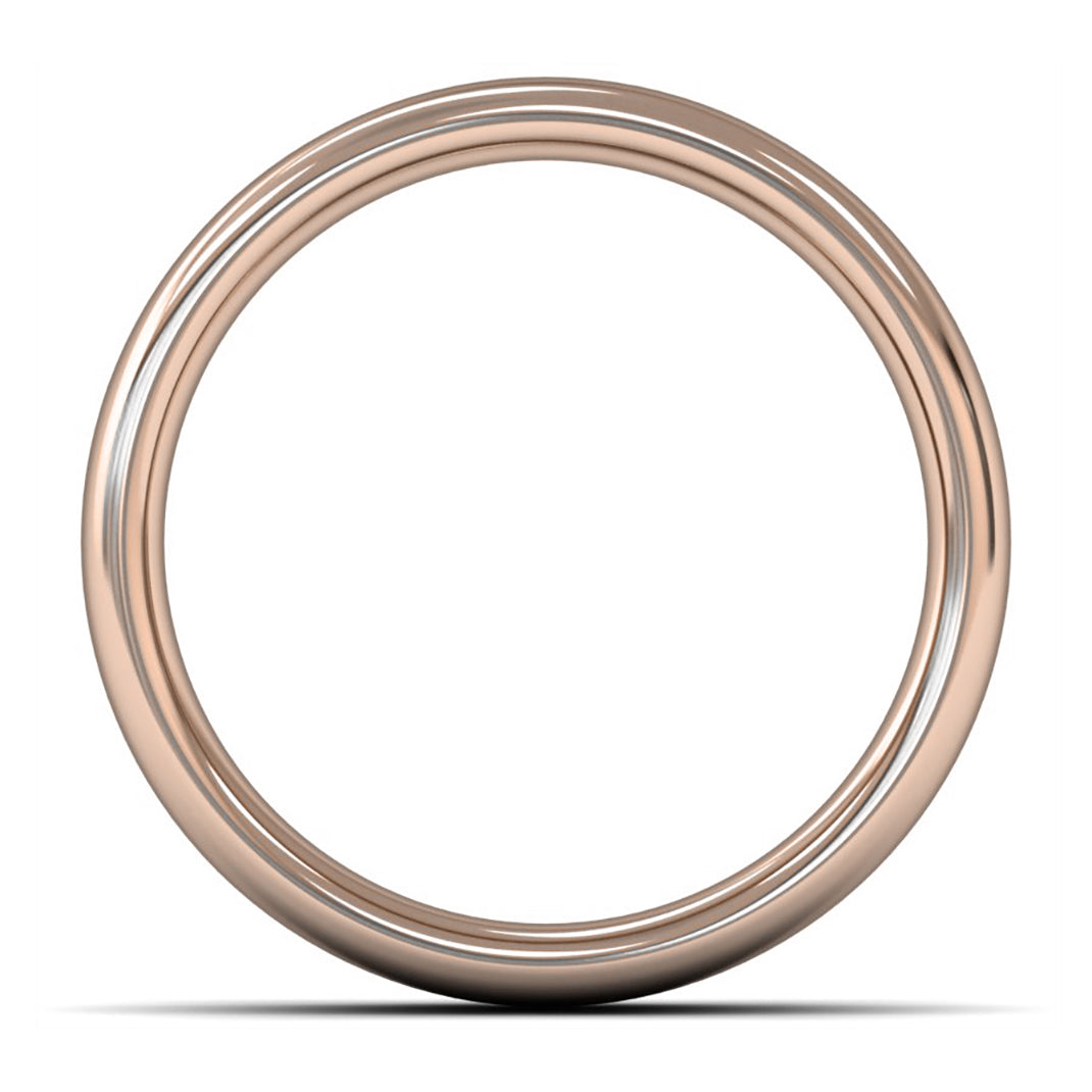 14ct Rose Fairtrade Gold 7mm Heavy Weight Slight Court Wedding Ring