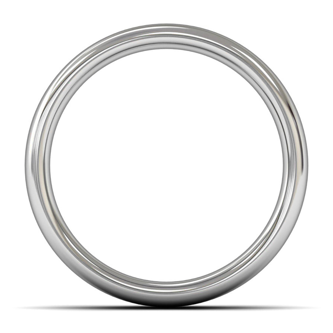 14ct White Fairtrade Gold 7mm Heavy Weight Slight Court Wedding Ring