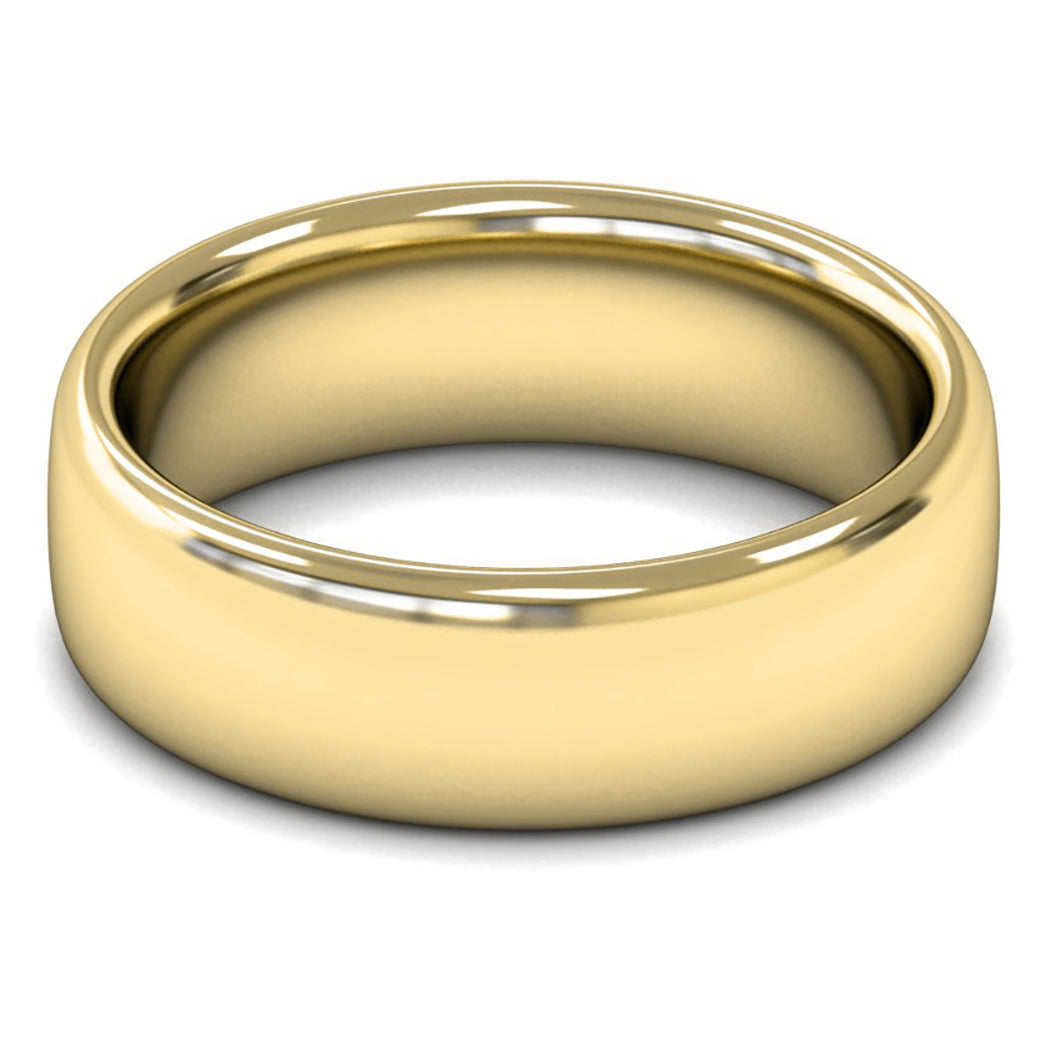 18ct Yellow Gold 7mm Heavy Weight Slight Court Wedding Ring