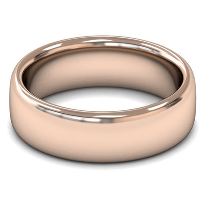9ct Rose Gold 7mm Heavy Weight Slight Court Wedding Ring