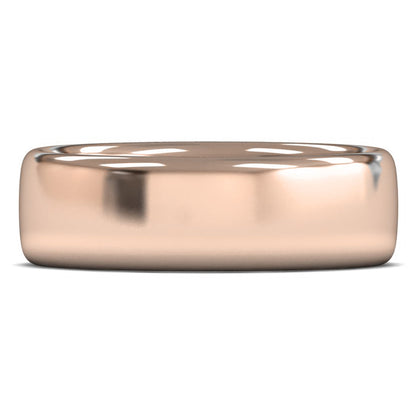9ct Rose Gold 7mm Heavy Weight Slight Court Wedding Ring