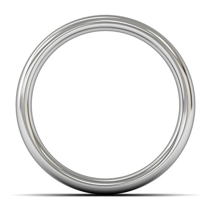 9ct White Gold 7mm Heavy Weight Slight Court Wedding Ring