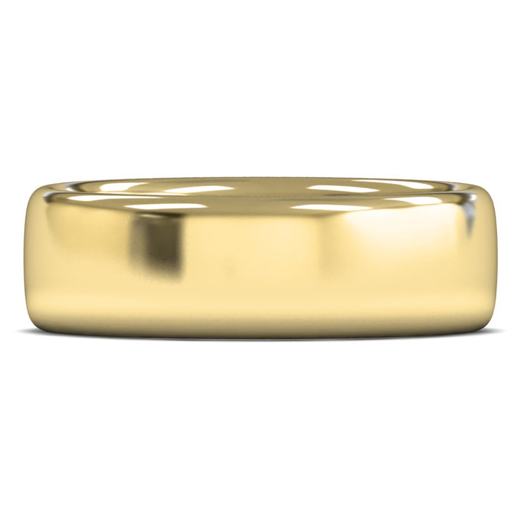 9ct Yellow Gold 7mm Heavy Weight Slight Court Wedding Ring
