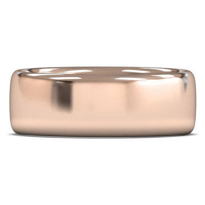 14ct Rose Gold 8mm Heavy Weight Slight Court Wedding Ring