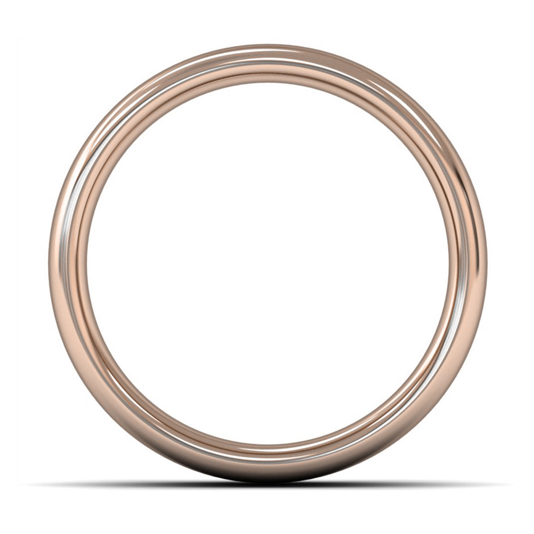 18ct Rose Fairtrade Gold 8mm Heavy Weight Slight Court Wedding Ring