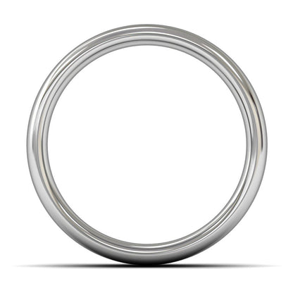 18ct White Fairtrade Gold 8mm Heavy Weight Slight Court Wedding Ring
