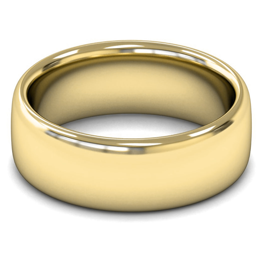 18ct Yellow Gold 8mm Heavy Weight Slight Court Wedding Ring