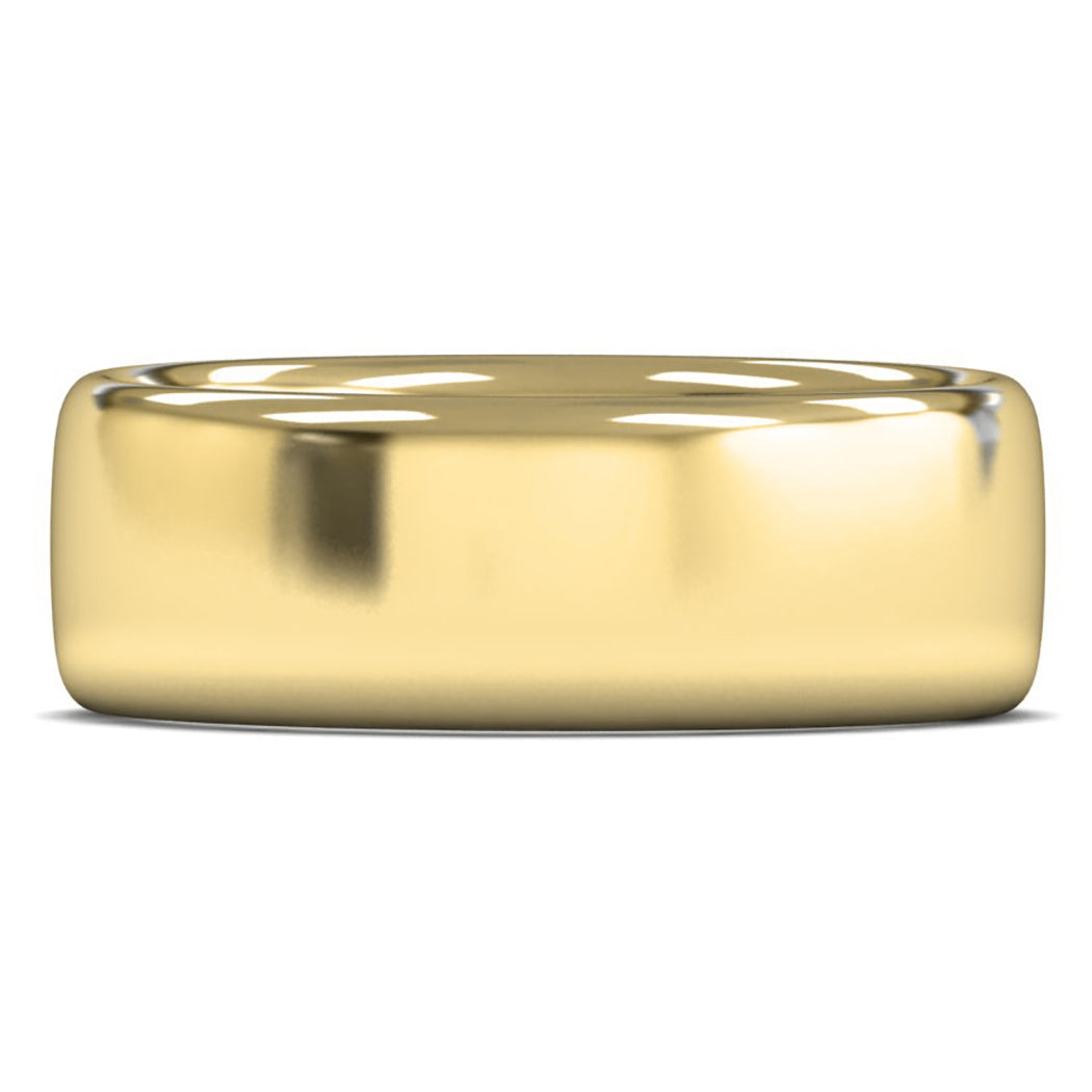 18ct Yellow Gold 8mm Heavy Weight Slight Court Wedding Ring