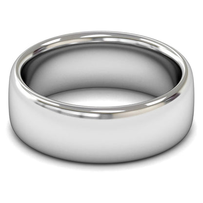 9ct White Fairtrade Gold 8mm Heavy Weight Slight Court Wedding Ring