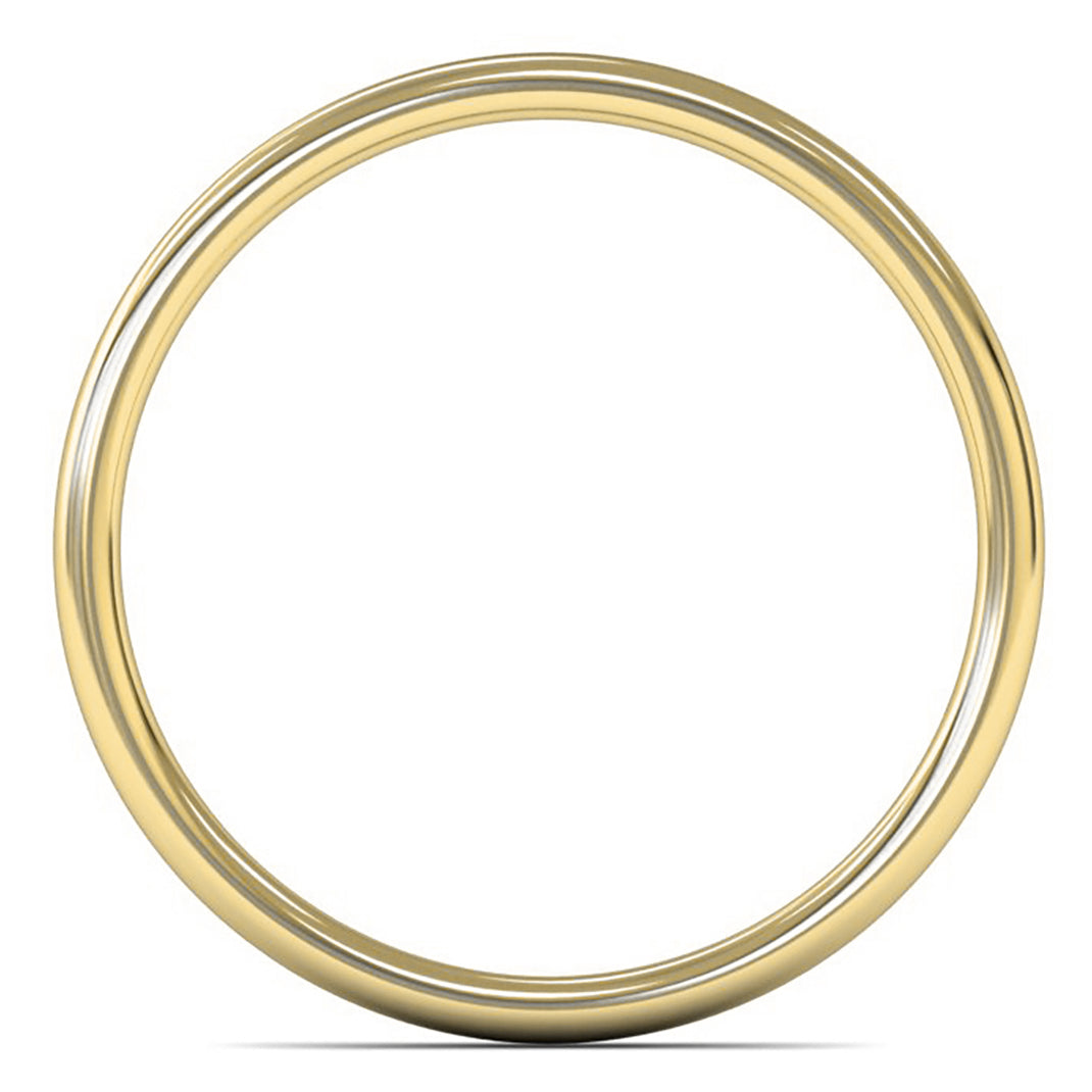 18ct Yellow Gold 2mm Light Weight Slight Court Wedding Ring
