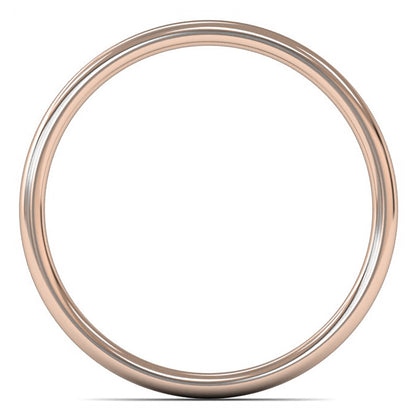 9ct Rose Gold 2mm Light Weight Slight Court Wedding Ring
