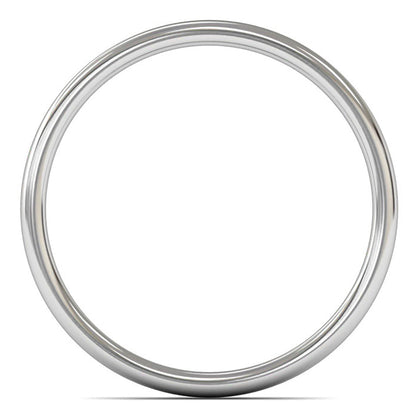 9ct White Gold 2mm Light Weight Slight Court Wedding Ring