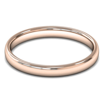 14ct Rose Gold 2.5mm Light Weight Slight Court Wedding Ring