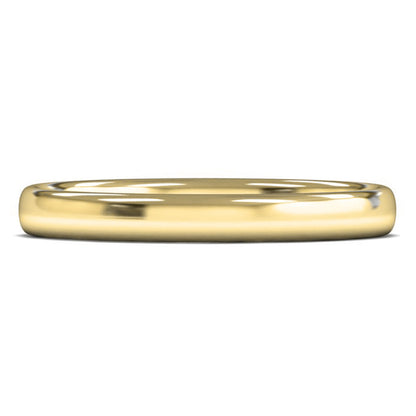 14ct Yellow Gold 2.5mm Light Weight Slight Court Wedding Ring