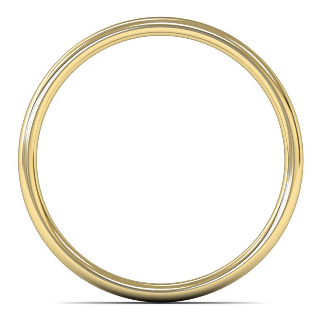 14ct Yellow Fairtrade Gold 2.5mm Light Weight Slight Court Wedding Ring