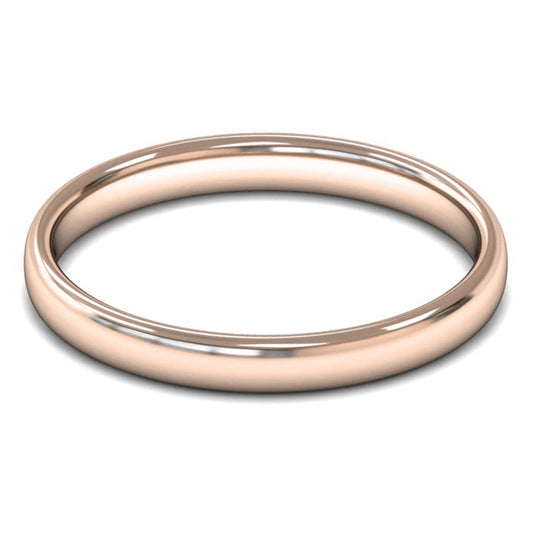 18ct Rose Fairtrade Gold 2.5mm Light Weight Slight Court Wedding Ring