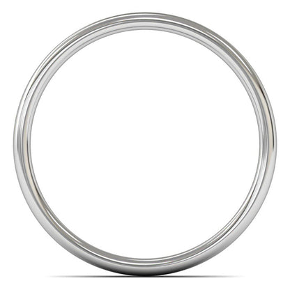 Platinum 950 2.5mm Light Weight Slight Court Wedding Ring