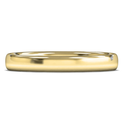 14ct Yellow Gold 3mm Light Weight Slight Court Wedding Ring