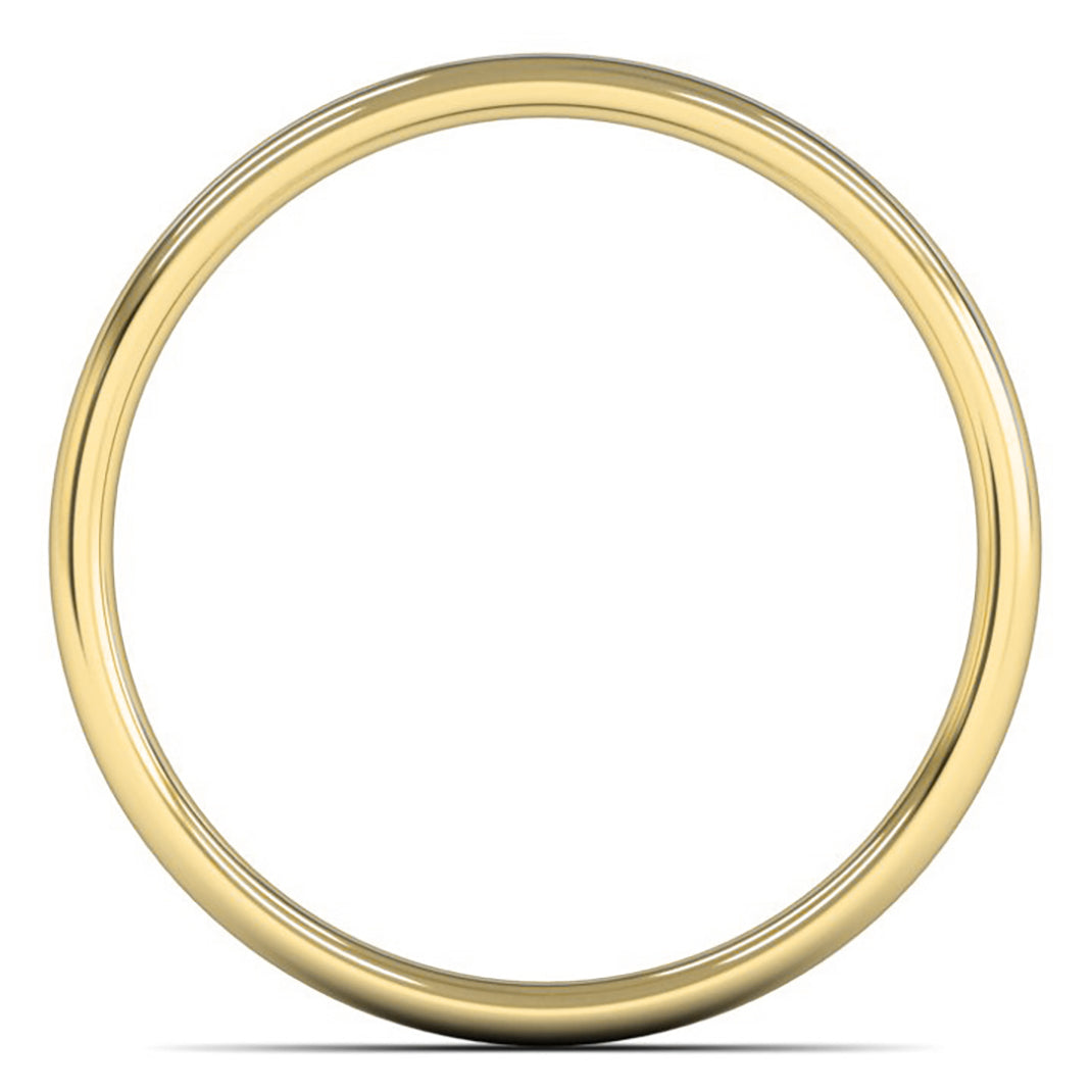 14ct Yellow Gold 3mm Light Weight Slight Court Wedding Ring