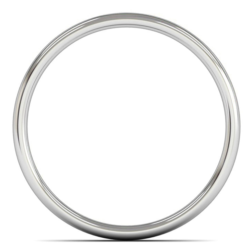 18ct White Fairtrade Gold 3mm Light Weight Slight Court Wedding Ring
