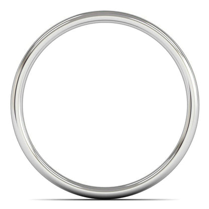 18ct White Fairtrade Gold 3mm Light Weight Slight Court Wedding Ring