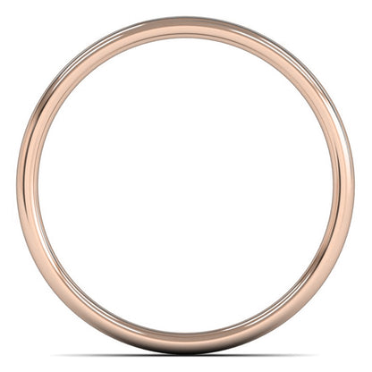9ct Rose Fairtrade Gold 3mm Light Weight Slight Court Wedding Ring