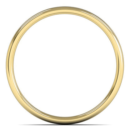 9ct Yellow Fairtrade Gold 3mm Light Weight Slight Court Wedding Ring