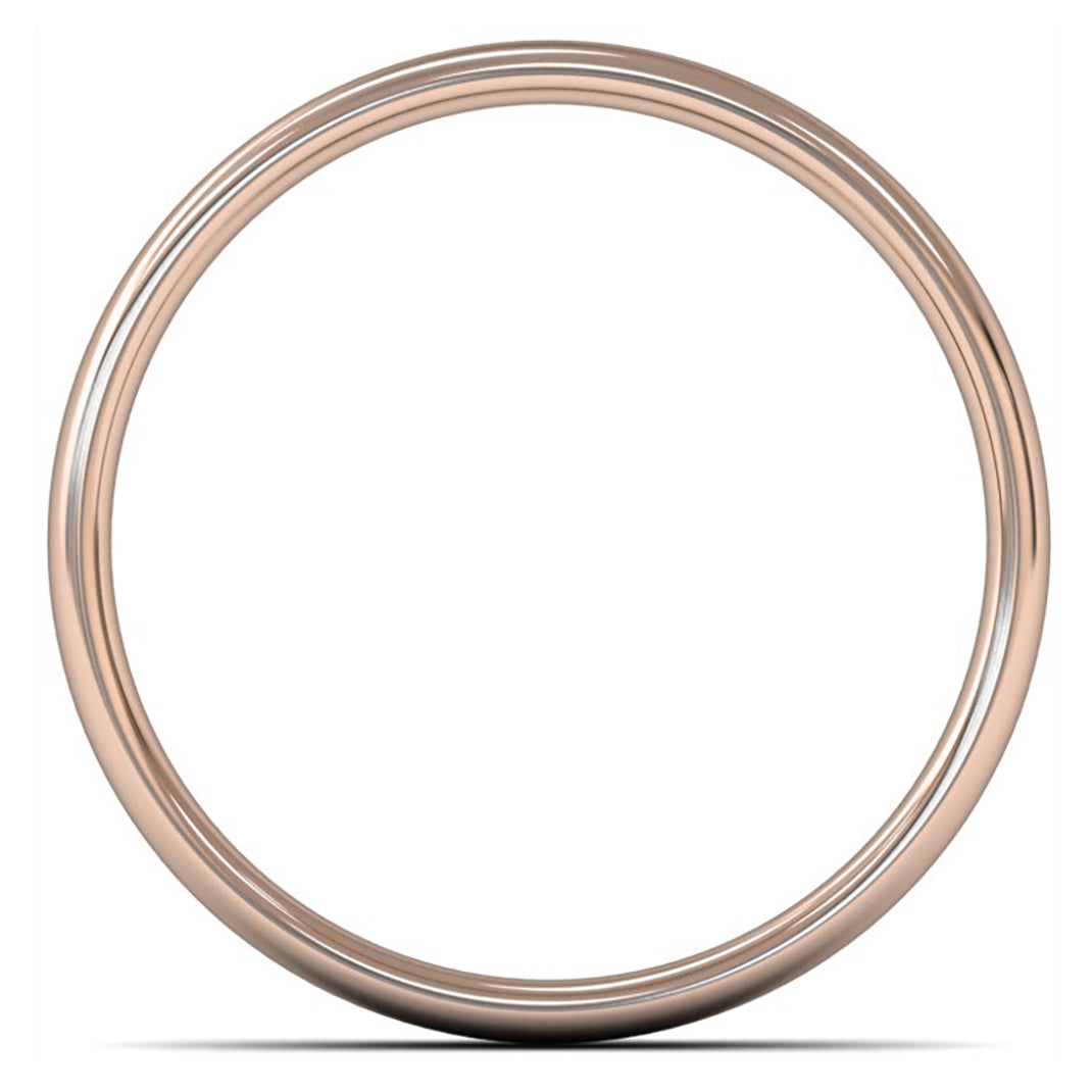 14ct Rose Fairtrade Gold 4mm Light Weight Slight Court Wedding Ring