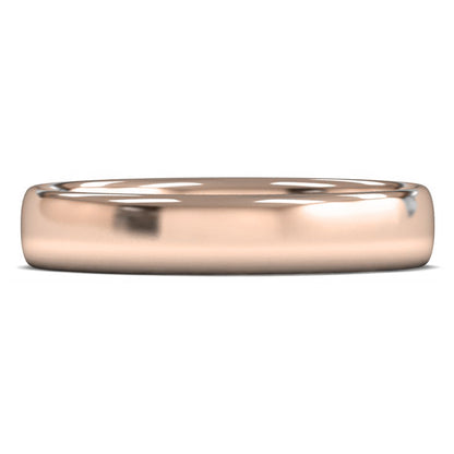 18ct Rose Gold 4mm Light Weight Slight Court Wedding Ring