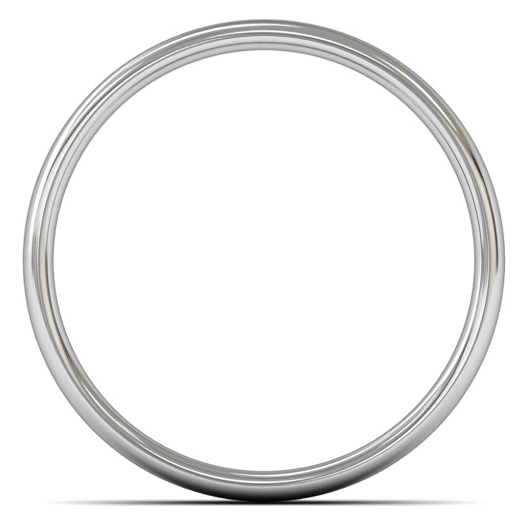 9ct White Gold 4mm Light Weight Slight Court Wedding Ring