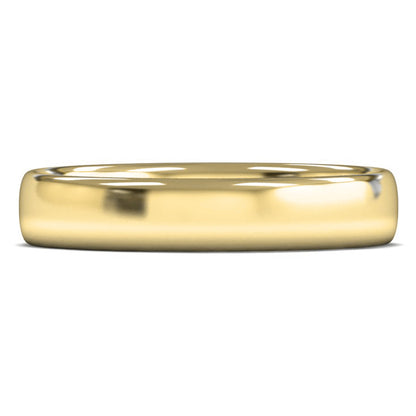 9ct Yellow Gold 4mm Light Weight Slight Court Wedding Ring