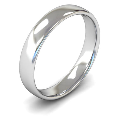 Platinum 950 4mm Light Weight Slight Court Wedding Ring