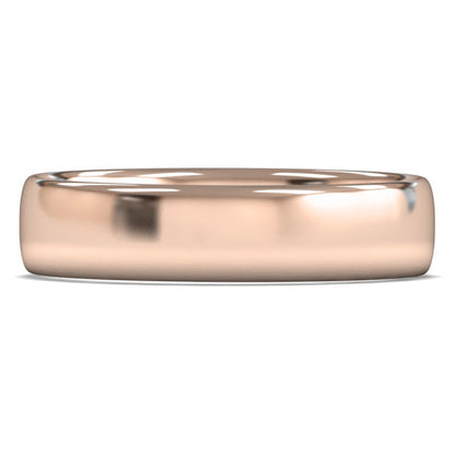 14ct Rose Gold 5mm Light Weight Slight Court Wedding Ring