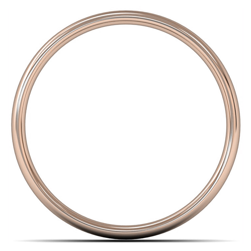 14ct Rose Gold 5mm Light Weight Slight Court Wedding Ring