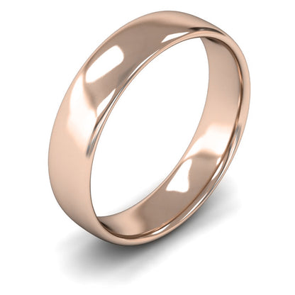 14ct Rose Gold 5mm Light Weight Slight Court Wedding Ring