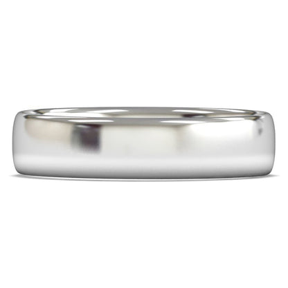 14ct White Gold 5mm Light Weight Slight Court Wedding Ring