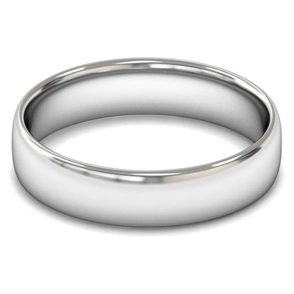 18ct White Gold 5mm Light Weight Slight Court Wedding Ring