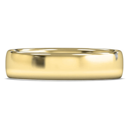 9ct Yellow Fairtrade Gold 5mm Light Weight Slight Court Wedding Ring