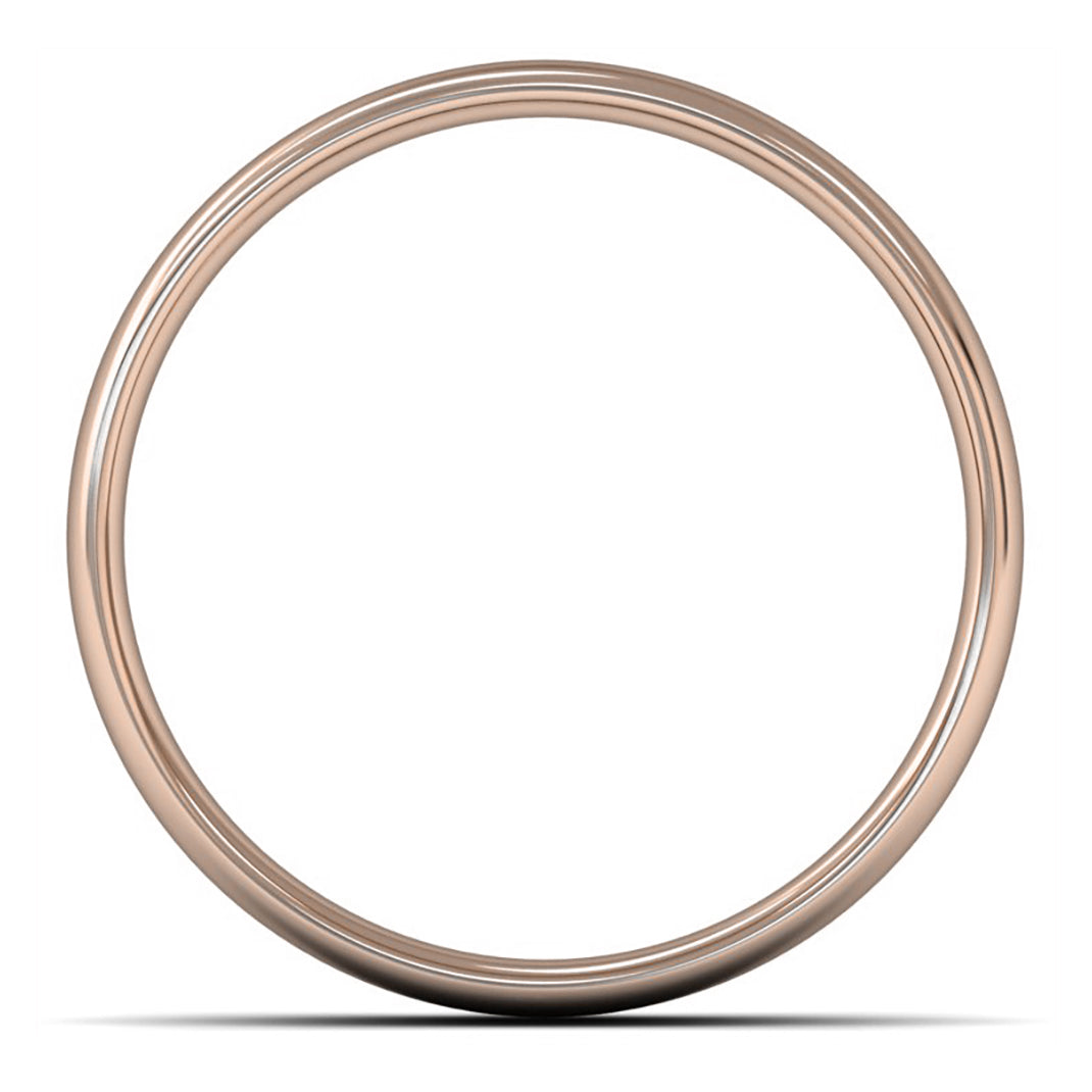 9ct Rose Gold 6mm Light Weight Slight Court Wedding Ring