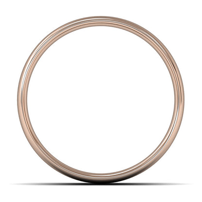 14ct Rose Gold 7mm Light Weight Slight Court Wedding Ring