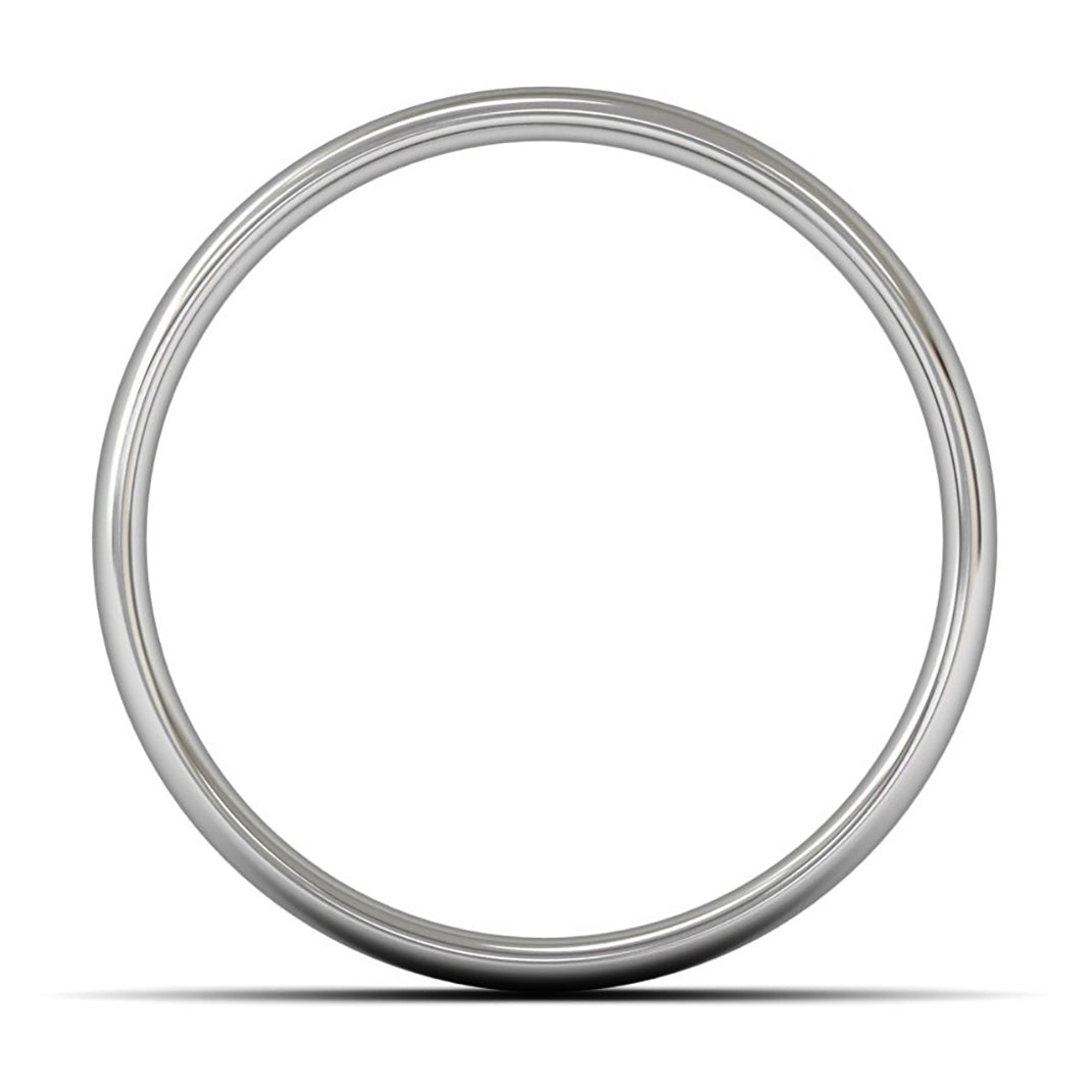 14ct White Gold 7mm Light Weight Slight Court Wedding Ring