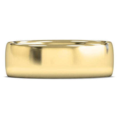 14ct Yellow Gold 7mm Light Weight Slight Court Wedding Ring
