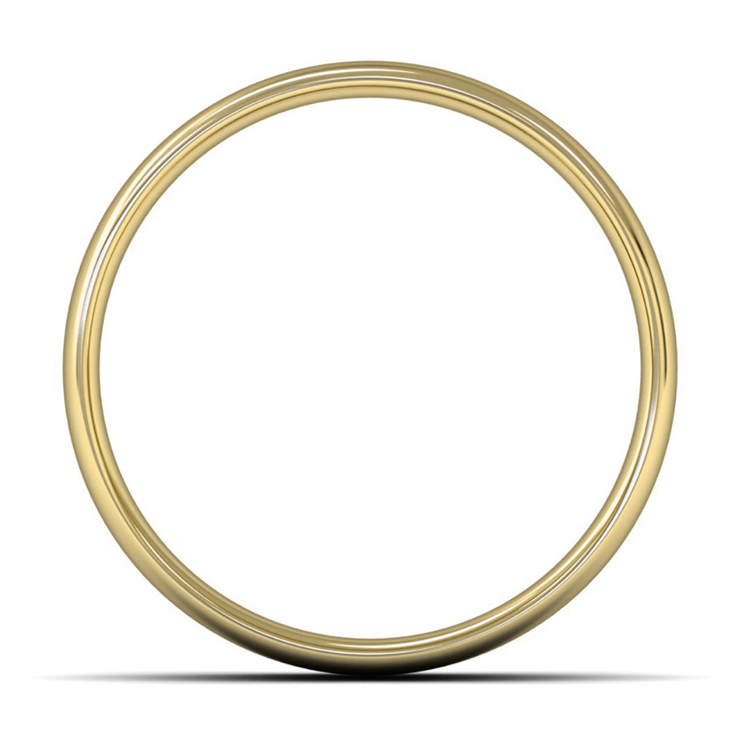 14ct Yellow Gold 7mm Light Weight Slight Court Wedding Ring