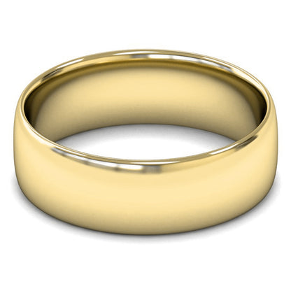 18ct Yellow Gold 7mm Light Weight Slight Court Wedding Ring