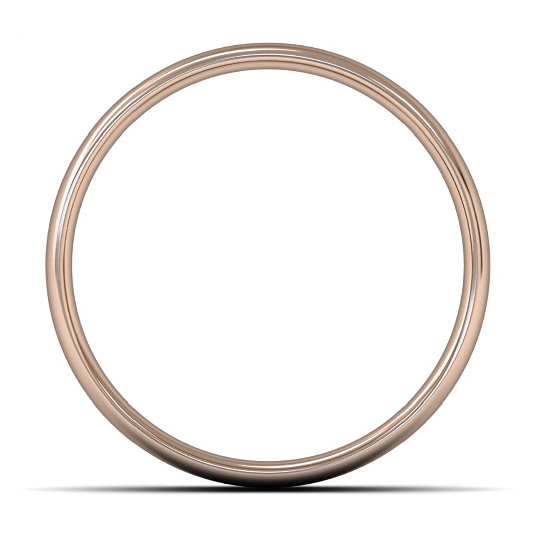 9ct Rose Gold 7mm Light Weight Slight Court Wedding Ring