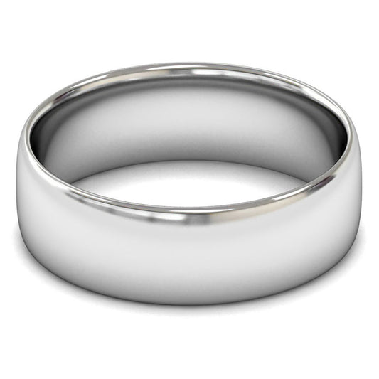 Palladium 950 7mm Light Weight Slight Court Wedding Ring