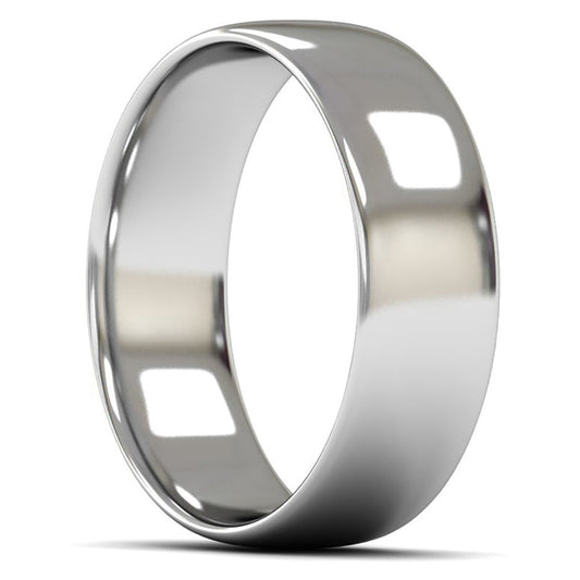Palladium 500 7mm Light Weight Slight Court Wedding Ring