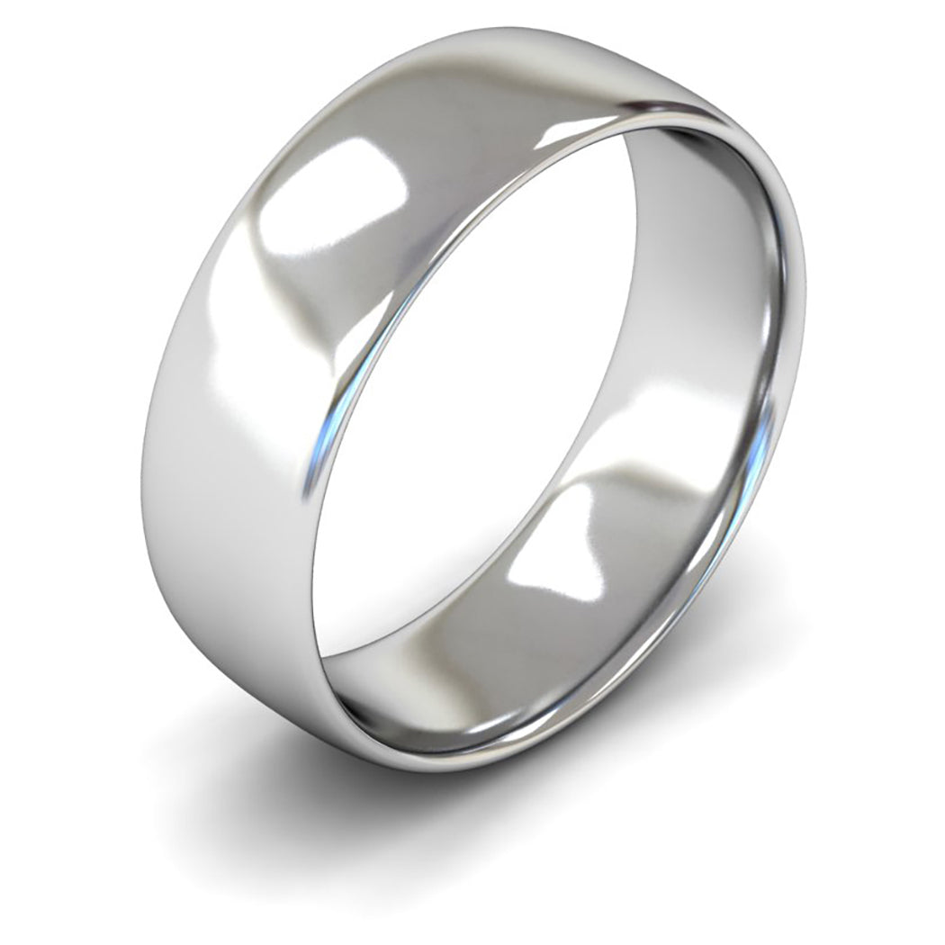 Palladium 950 7mm Light Weight Slight Court Wedding Ring
